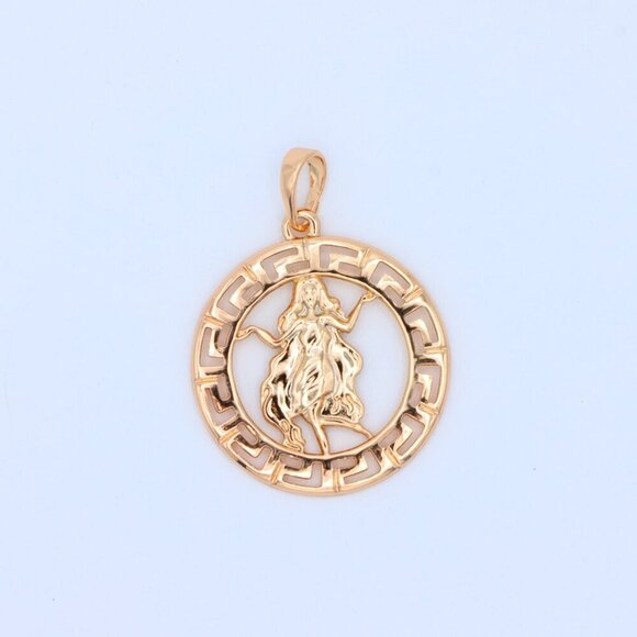 "Virgo Zodiac Pendant in Elegant Rose Gold with Fine Brass Craftwork, XPPT1333 - Picture 11 of 13